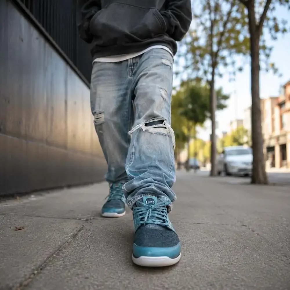 LEMS Primal Pursuit Teal Charcoal Gray Minimalist Sneakers